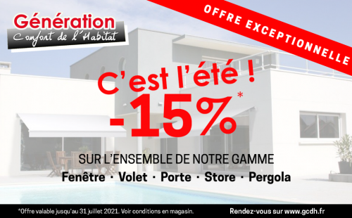 Promotion sur toute la gamme de Fenêtres, volets, portes, stores et pergolas bioclimatiques !