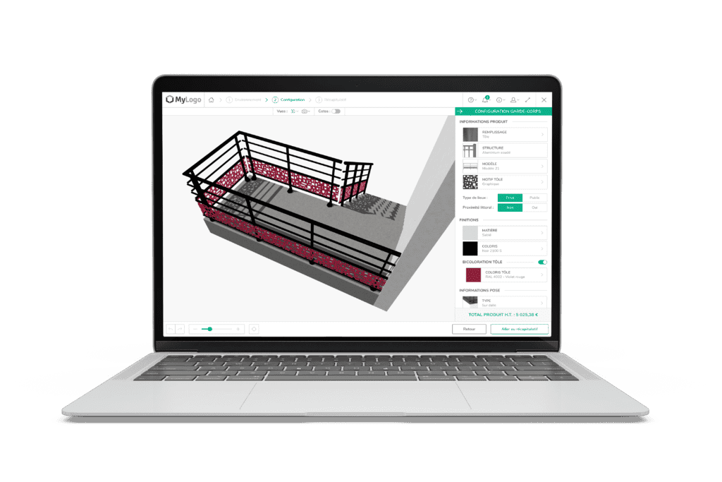 Configurateur 3D en ligne pour personnaliser son portail sur mesure
